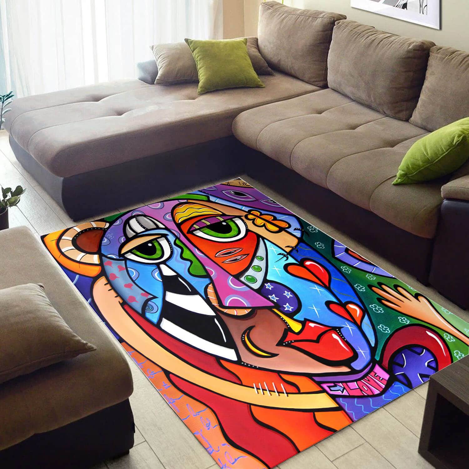 Modern African Colorful Inspired Seamless Pattern Design Floor Living Room Rug