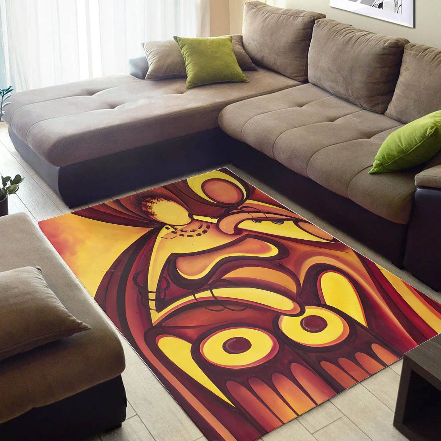 Modern African Cool Black History Month Afrocentric Pattern Art Large Room Rug