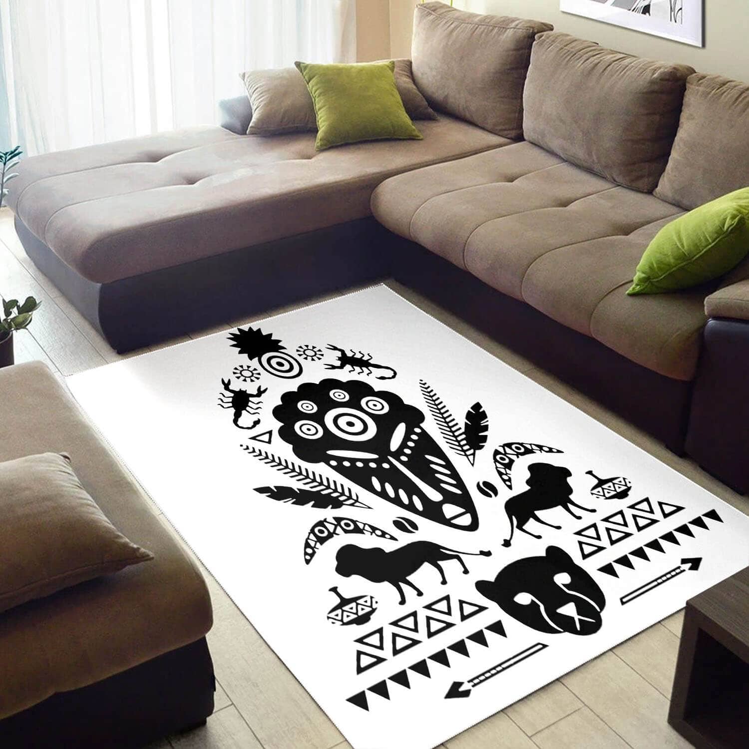 Modern African Cool Black History Month Animals Carpet Living Room Rug