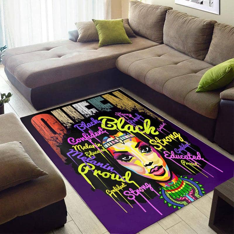 Modern African Pretty American Black Art Melanin Woman Queen Large Carpet Living Room Rug