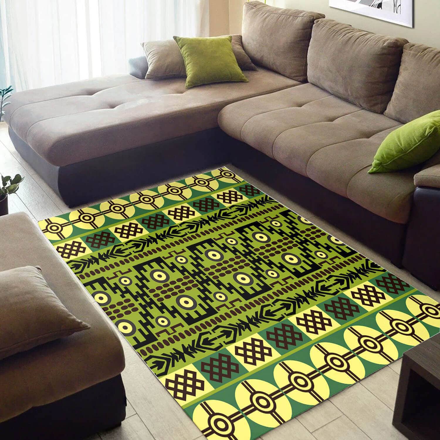 Modern African Print Seamless Pattern Large Inspired Living Room Rug