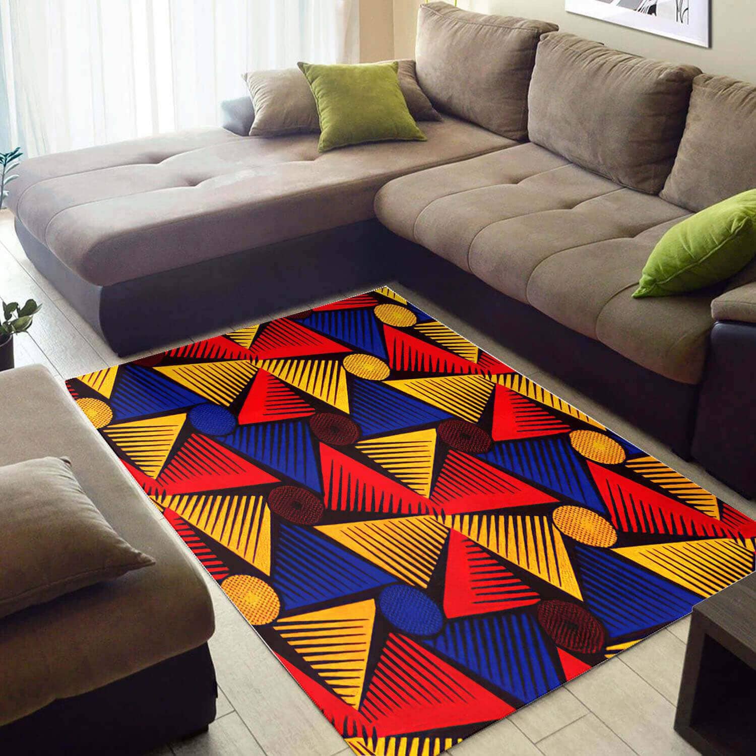 Modern African Retro Afrocentric Ethnic Seamless Pattern Large House Rug