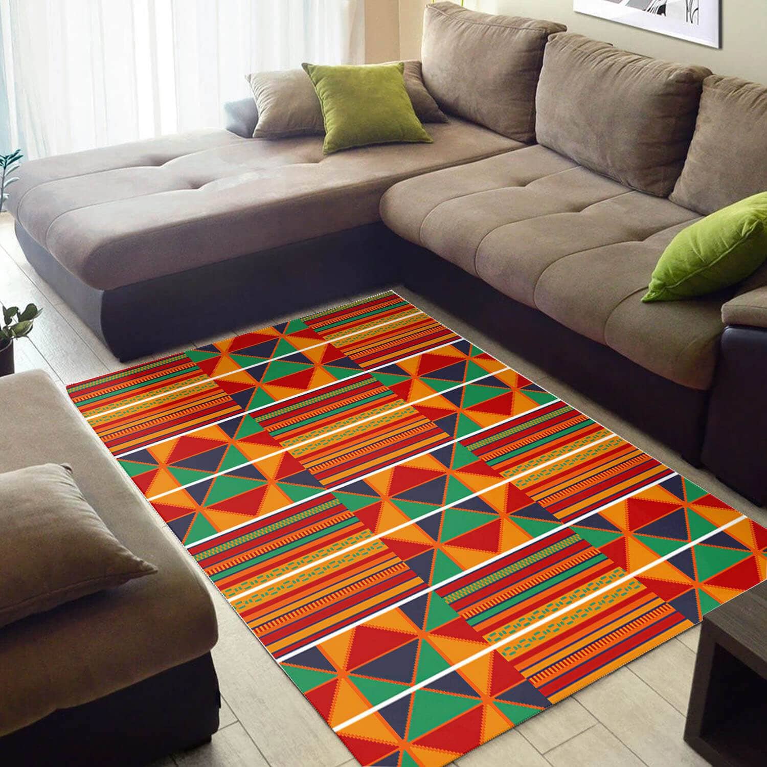 Modern African Retro Seamless Pattern Design Floor Carpet Living Room Rug