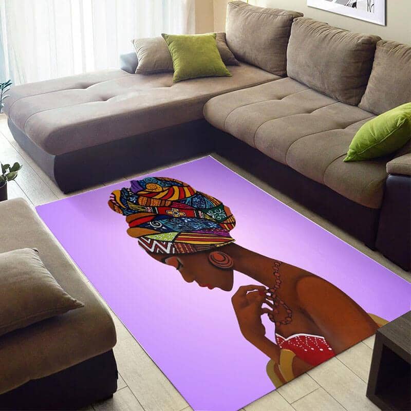 Modern African Style Beautiful Afrocentric Lady Large Inspired Home Rug