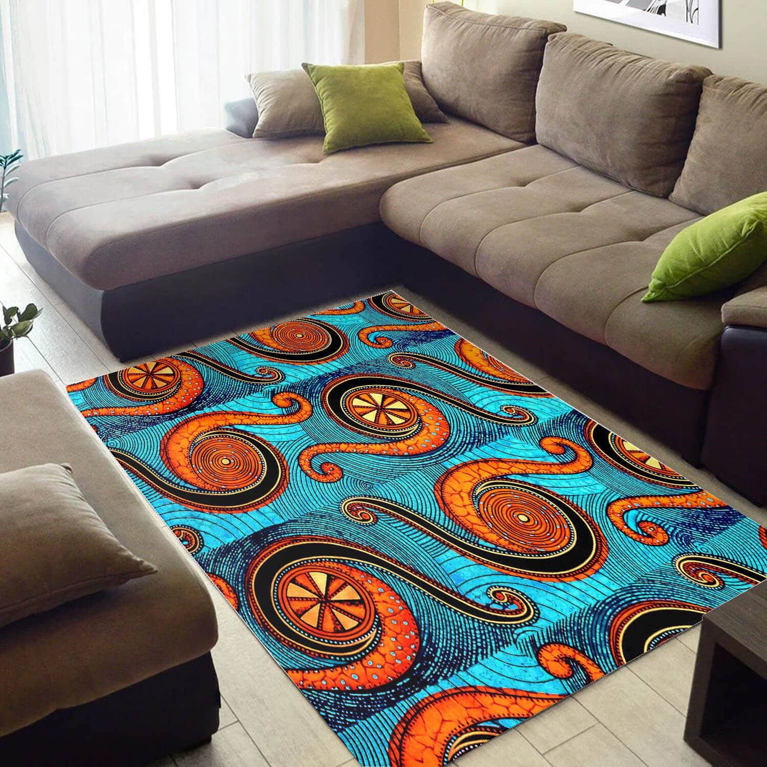 Modern African Style Cool Afro American Afrocentric Art Themed Home Rug