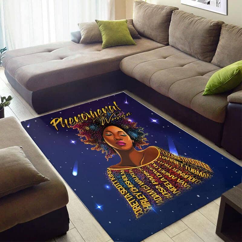 Modern African Style Cute Black Queen Phenomenal Floor Living Room Rug