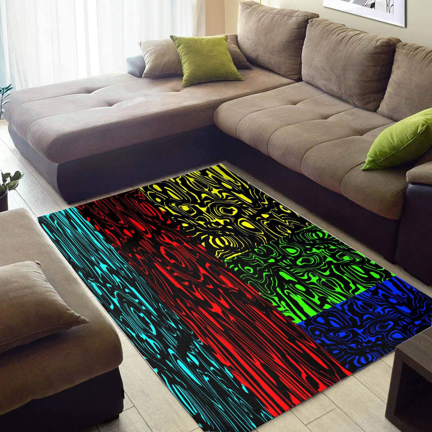 Modern African Style Perfect American Black Art Afrocentric Pattern Large Carpet Rug