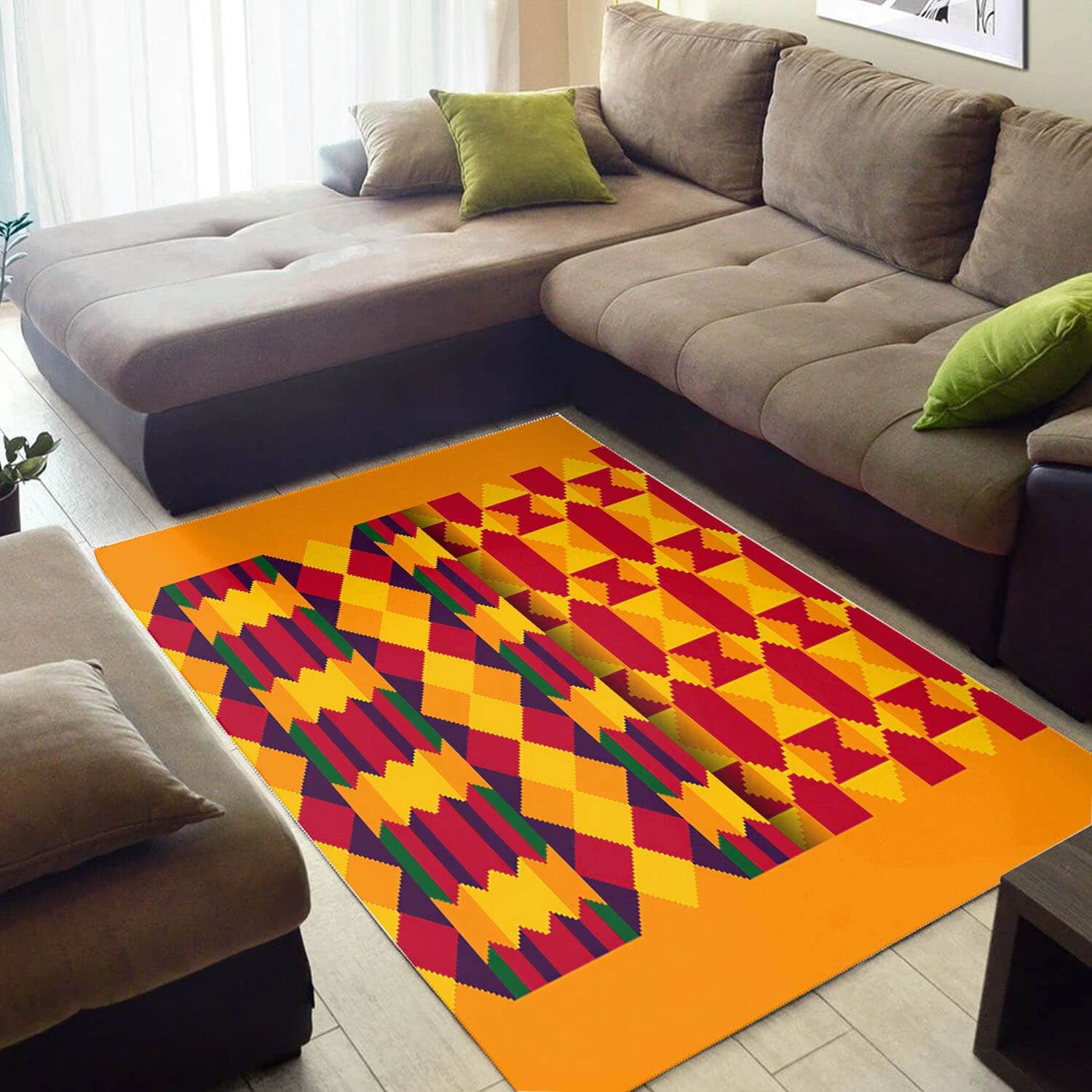 Modern African Trendy Themed Afrocentric Art Design Floor Carpet Room Rug