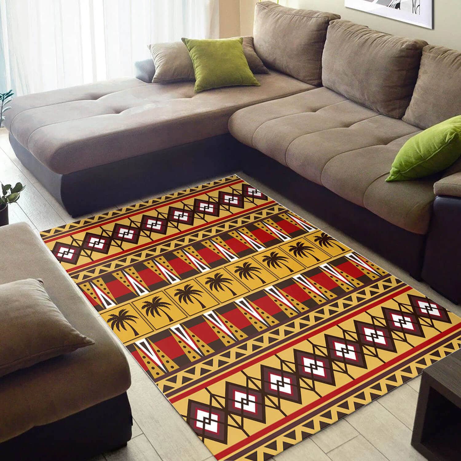 Modern African Unique Black History Month Afrocentric Pattern Art Large Themed Home Rug