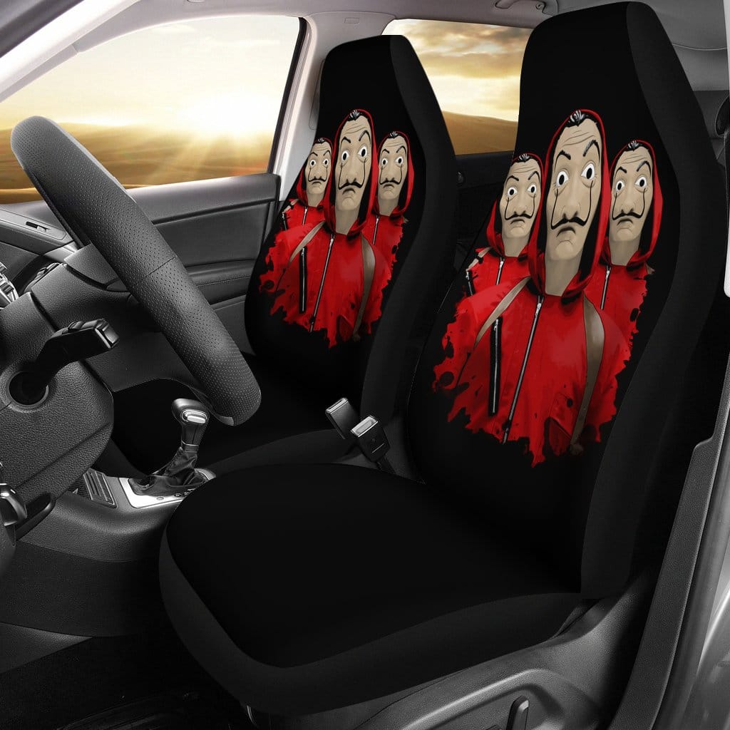 Money Heist Mask Minimalist Car Seat Covers