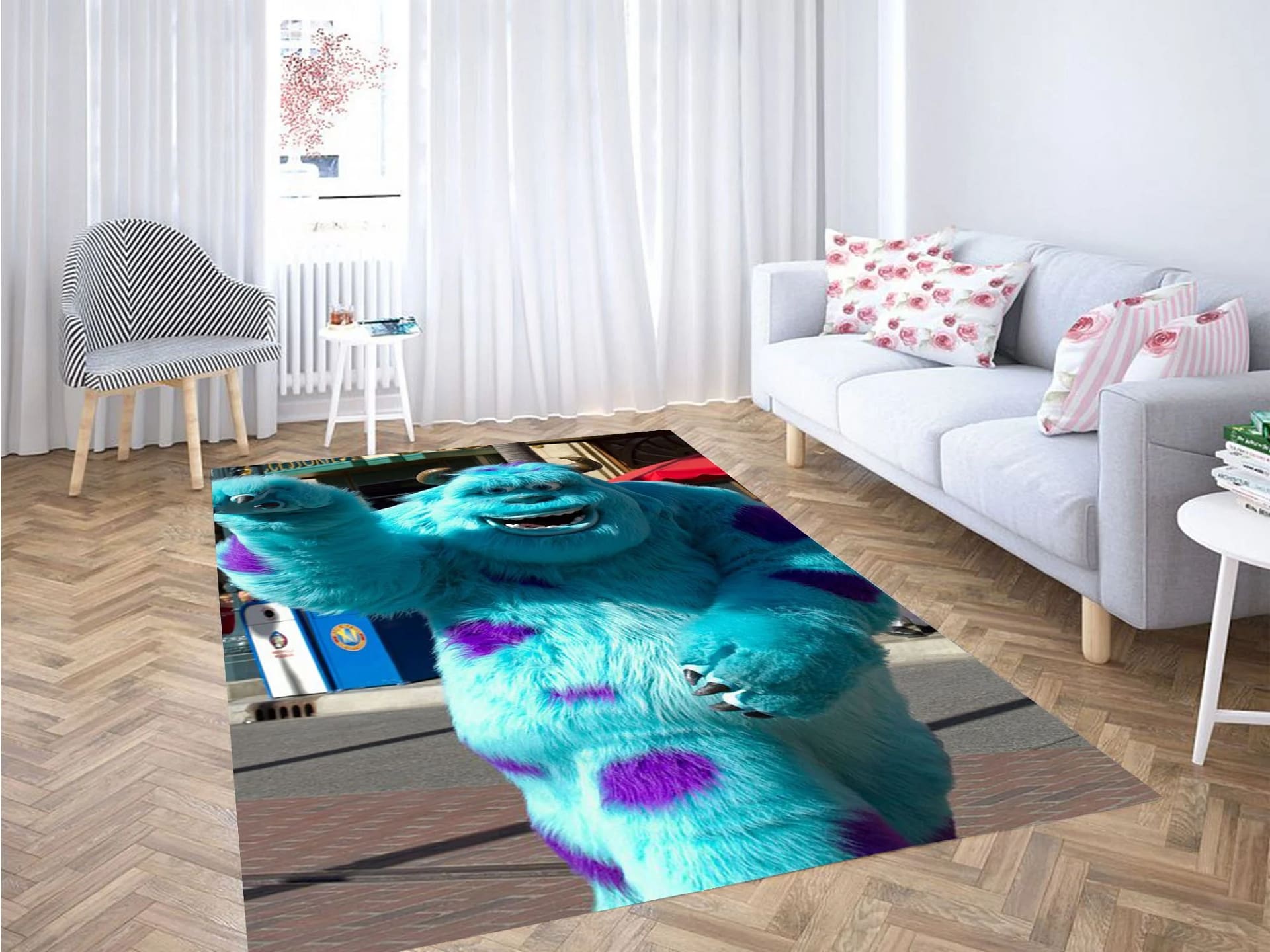 Monster Blue Wallpaper Carpet Rug