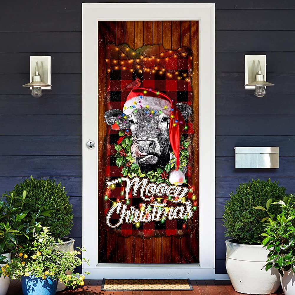 Inktee Store - Mooey Christmas Angus Cow Door Cover Image