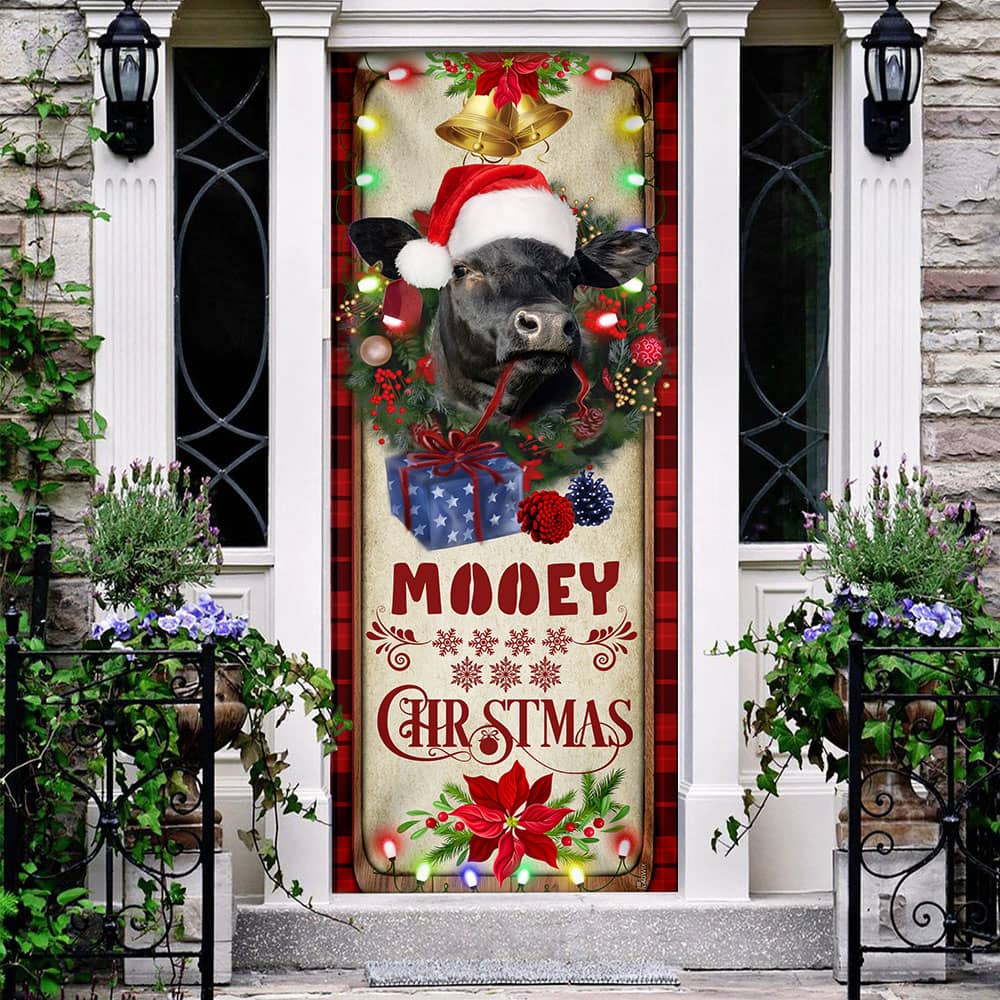 Inktee Store - Mooey Christmas Cattle Farm Door Cover Image