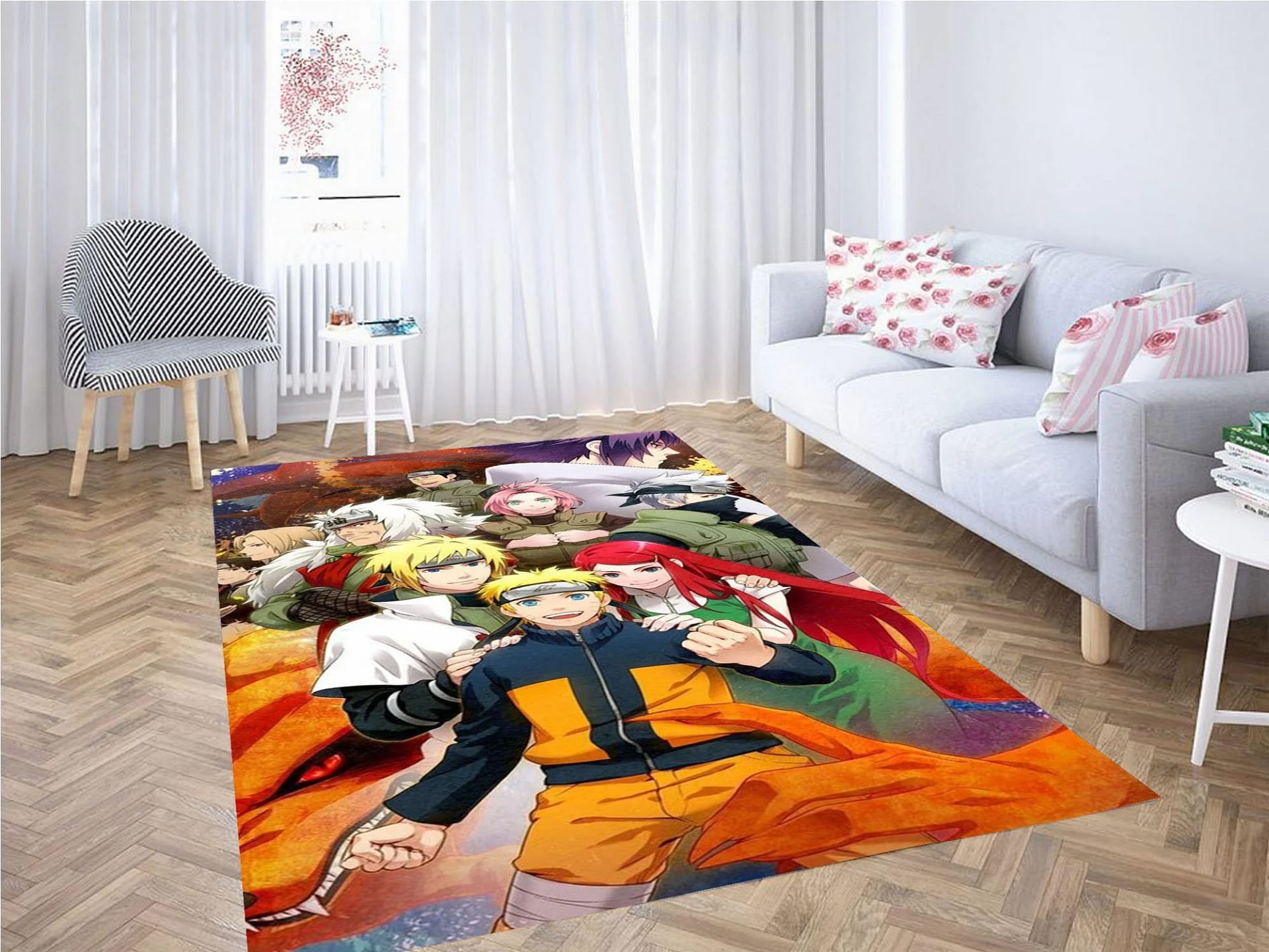 Naruto Fanart With All Characters Carpet Rug