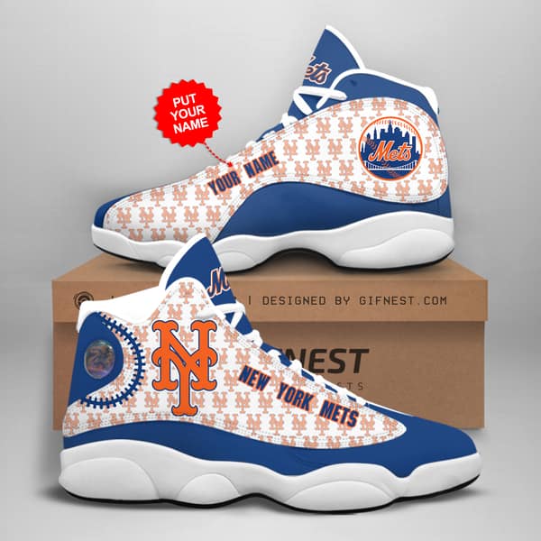 New York Mets Custom No110 Air Jordan Shoes