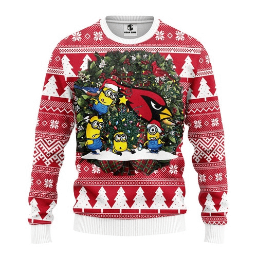 Nfl Arizona Cardinals Minion Christmas Ugly Sweater
