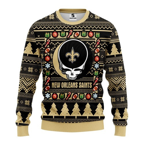 Nfl New Orleans Saints Grateful Dead Christmas Ugly Sweater