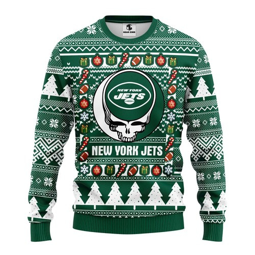 Nfl New York Jets Grateful Dead Christmas Ugly Sweater