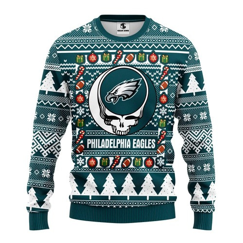 Nfl Philadelphia Eagles Grateful Dead Christmas Ugly Sweater
