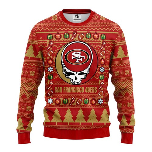 Nfl San Francisco 49Ers Grateful Dead Christmas Ugly Sweater