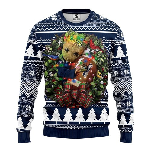 Nfl Seattle Seahawks Groot Hug Christmas Ugly Sweater