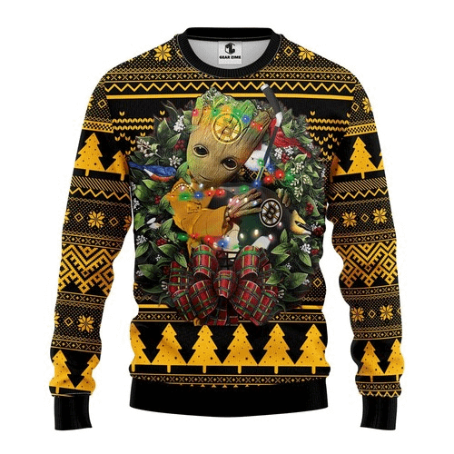 Nhl Boston Bruins Groot Hug Christmas Ugly Sweater