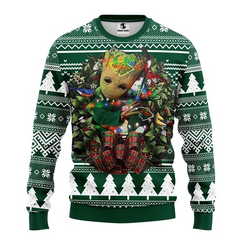 Nhl Minnesota Wild Groot Hug Christmas Ugly Sweater