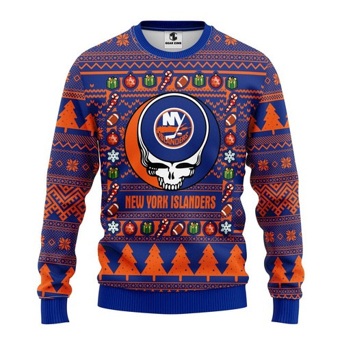 Nhl New York Islanders Grateful Dead Christmas Ugly Sweater