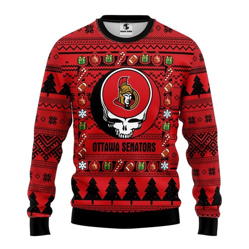 Nhl Ottawa Senators Grateful Dead Christmas Ugly Sweater