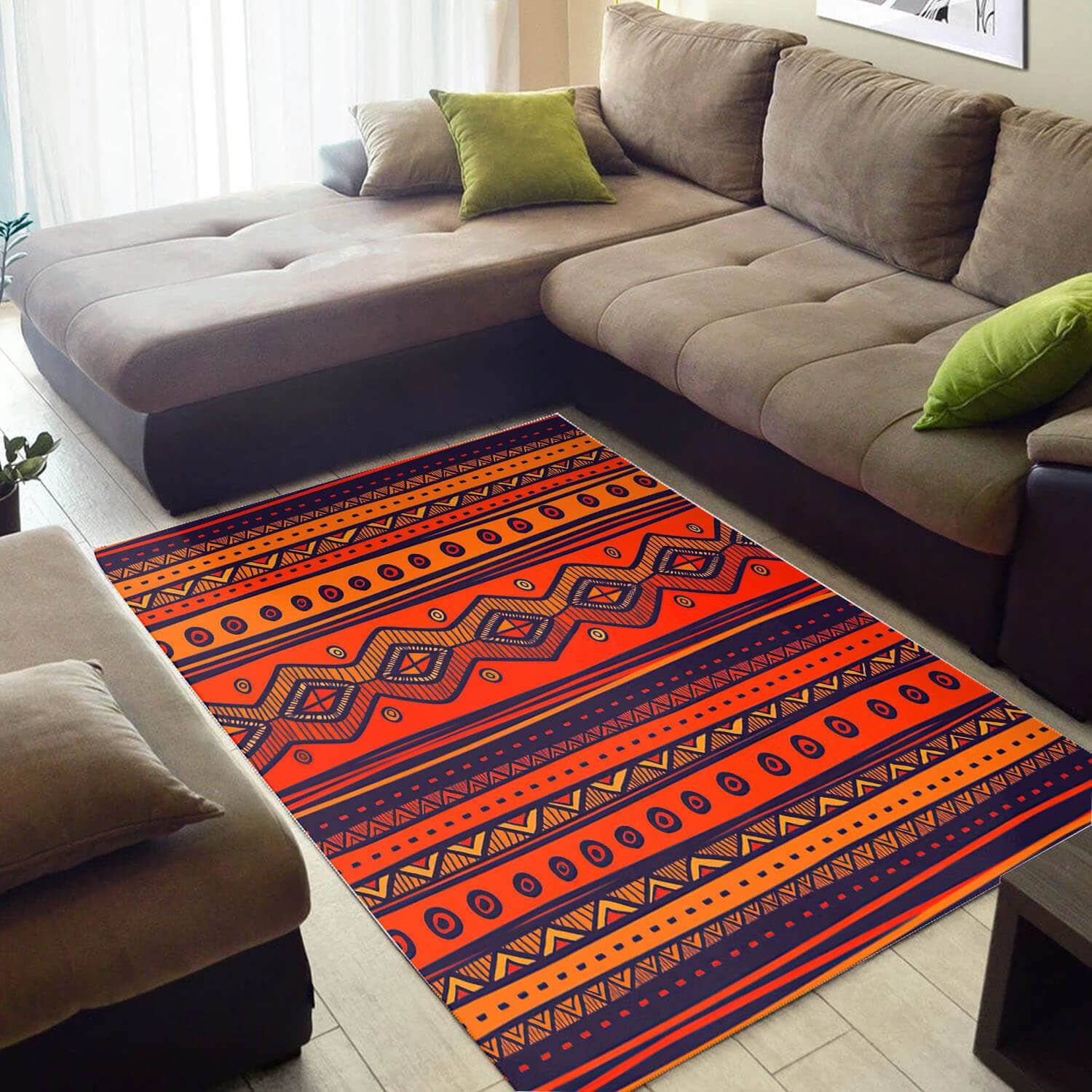 Nice African Abstract Style Afrocentric Art Carpet Inspired Home Rug