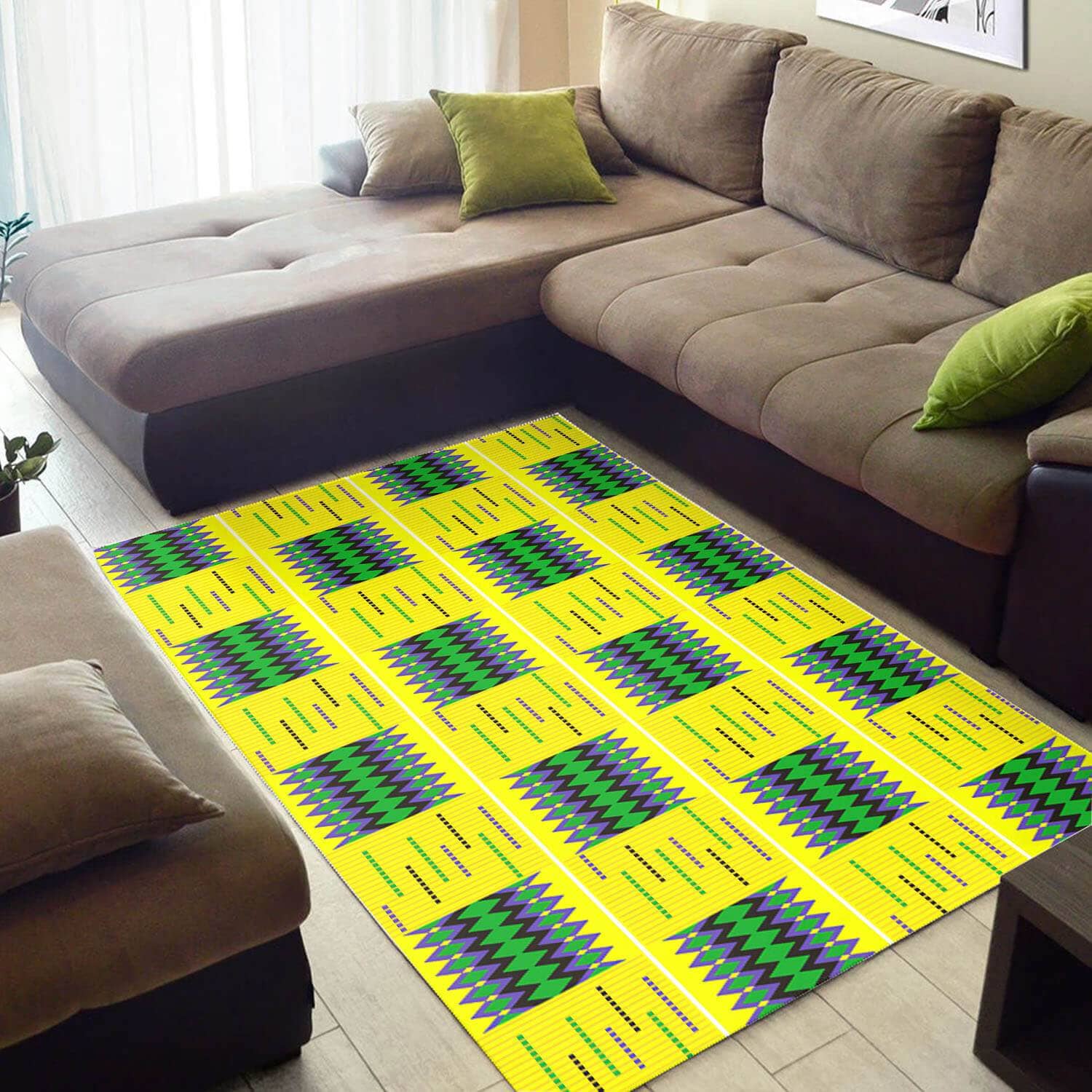 Nice African American Afrocentric Seamless Pattern Themed Room Rug