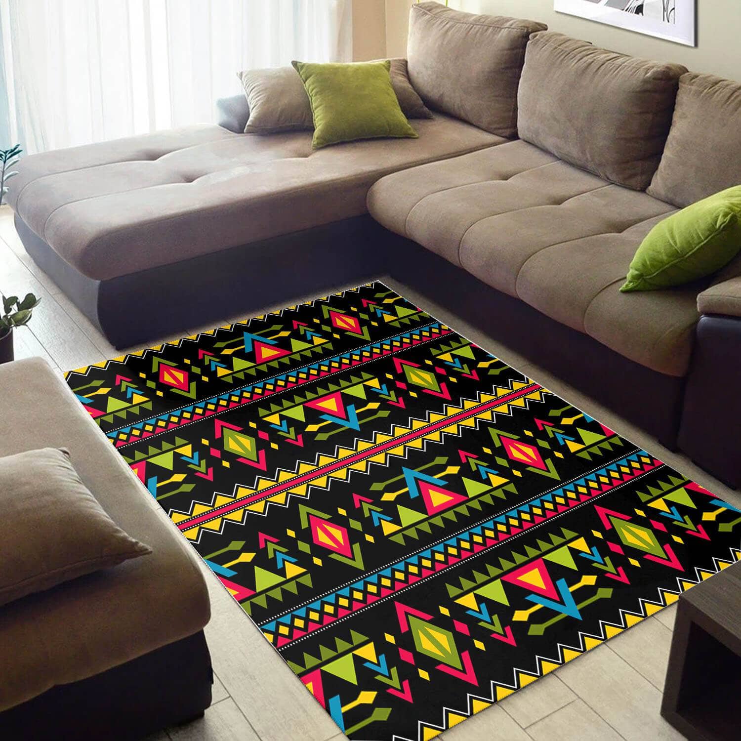 Nice African American Art Afrocentric Pattern Design Floor Carpet Themed Home Rug