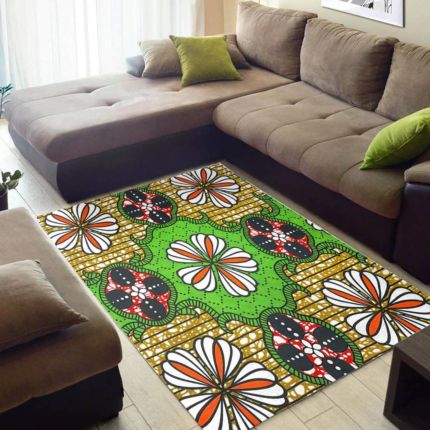 Nice African American Attractive Afrocentric Art Design Floor Living Room Rug