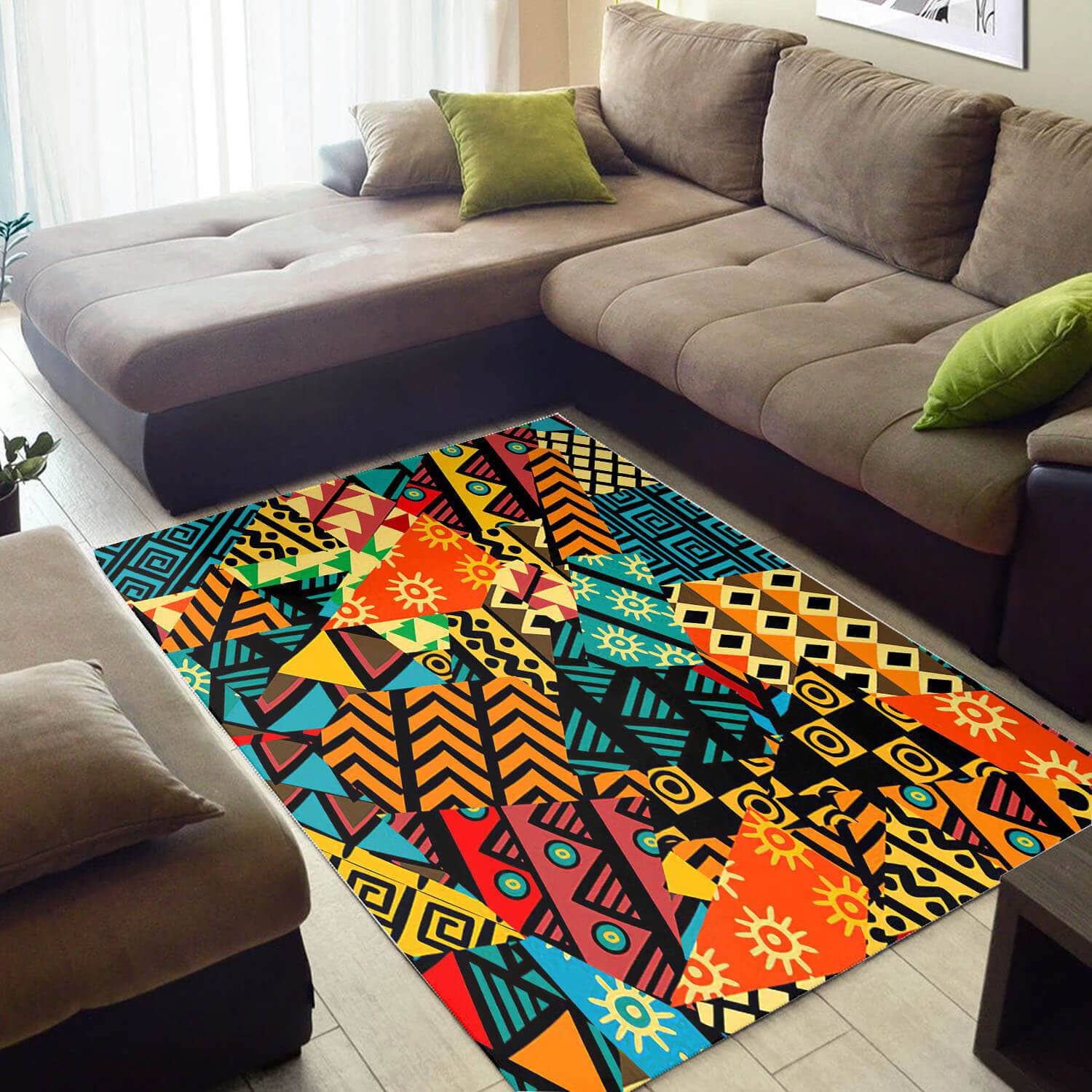 Nice African American Colorful Black Art Afrocentric Large Inspired Living Room Rug