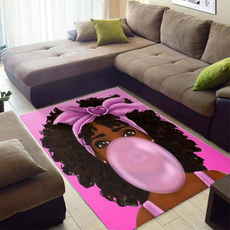 Nice African American Fancy Natural Hair Melanin Afro Woman Style Area Inspired Home Rug