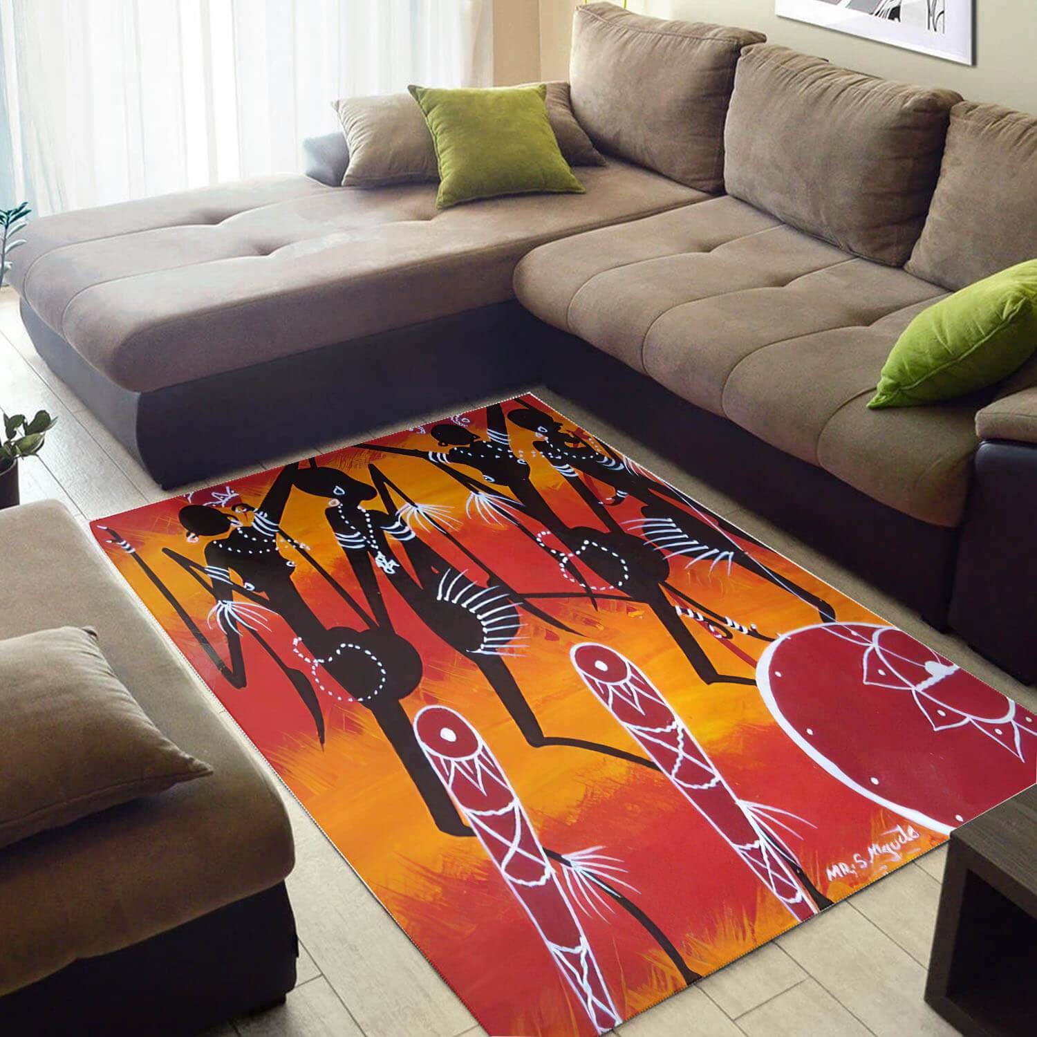 Nice African American Pretty Afro Melanin Woman Design Floor Living Room Rug