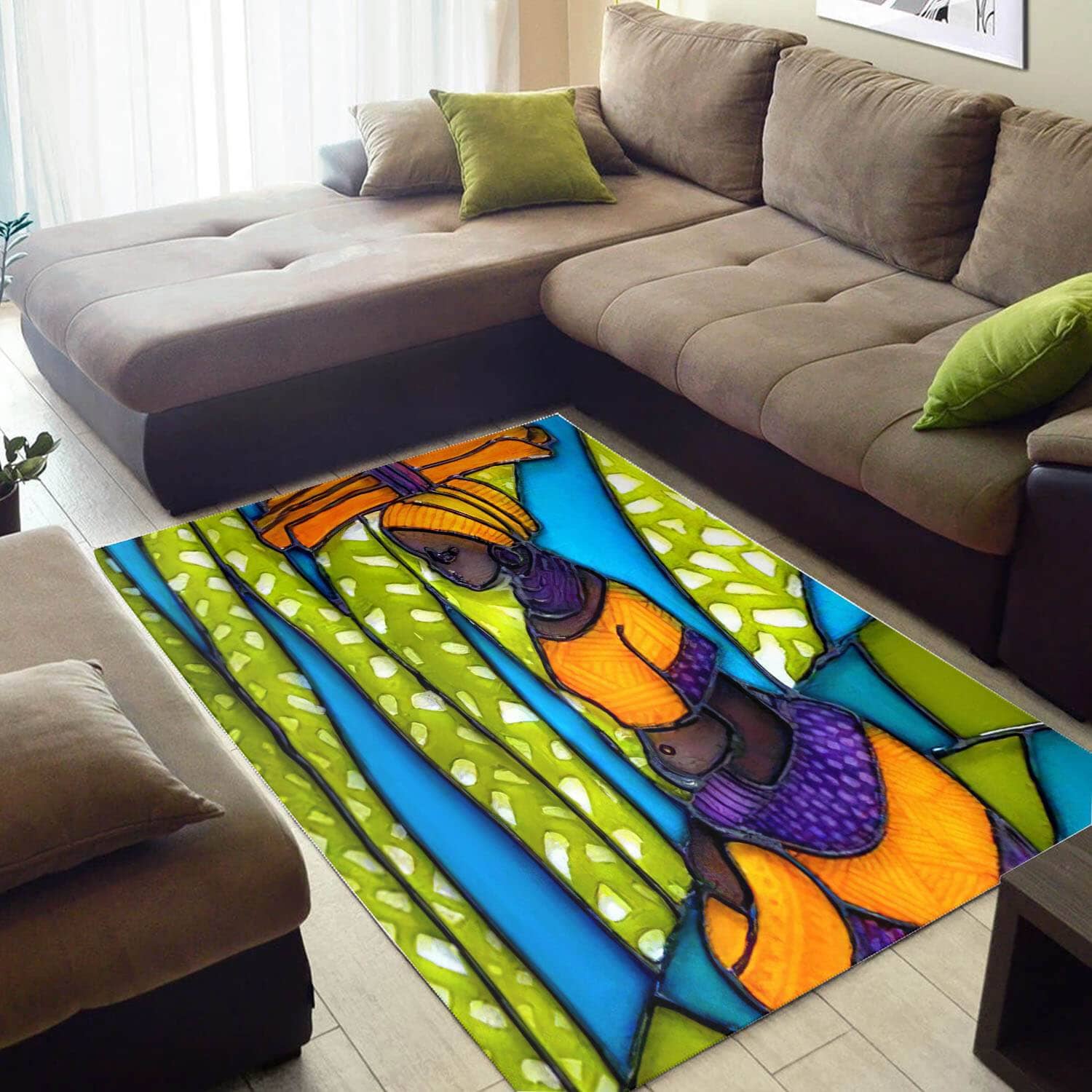Nice African American Pretty Art Afro Girl Style Area Room Rug