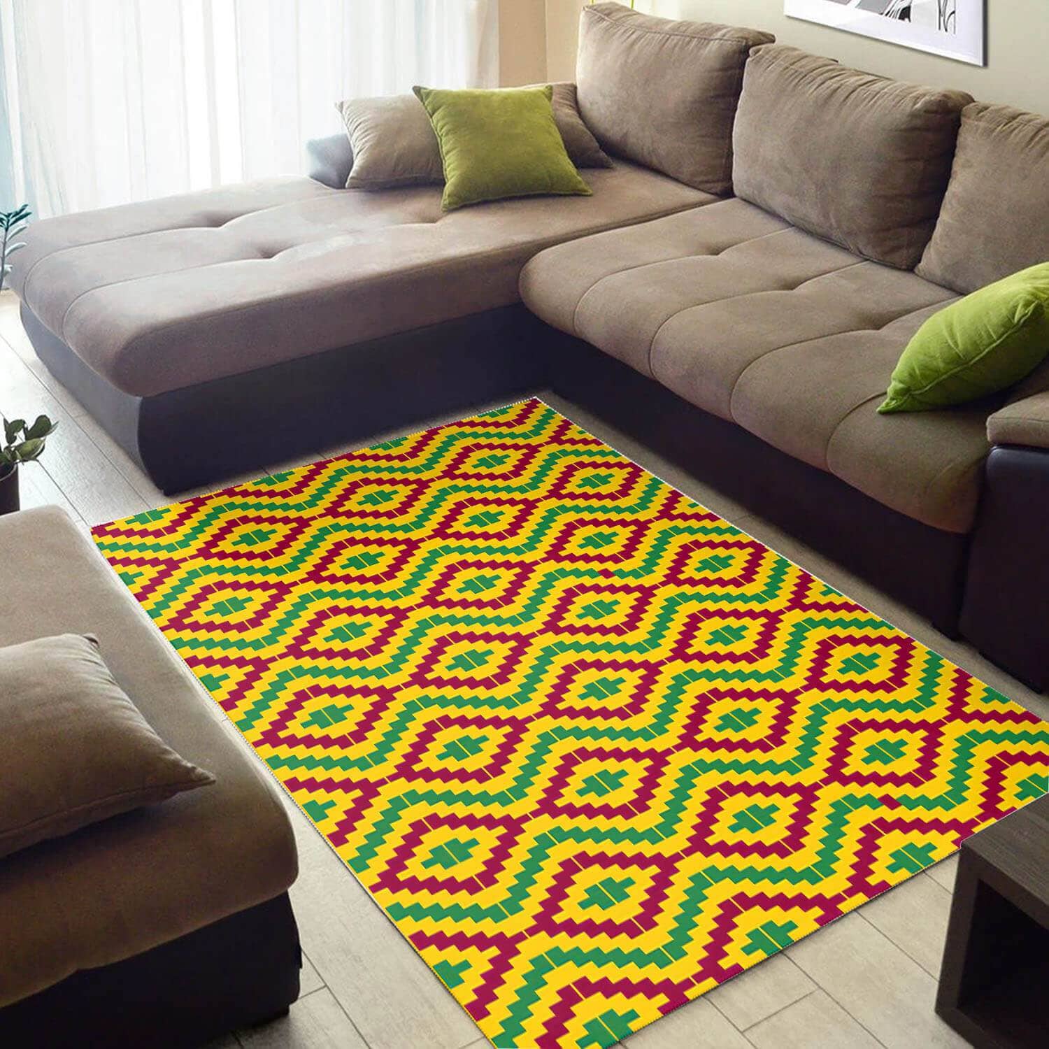 Nice African American Retro Ethnic Seamless Pattern Themed Style Rug