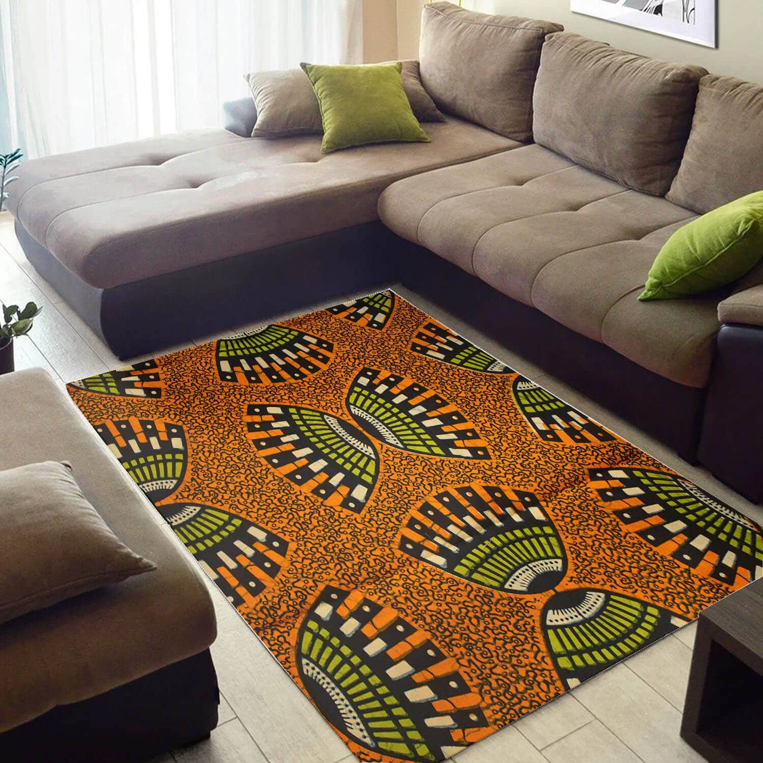 Nice African American Trendy Afrocentric Pattern Art Carpet Themed Home Rug