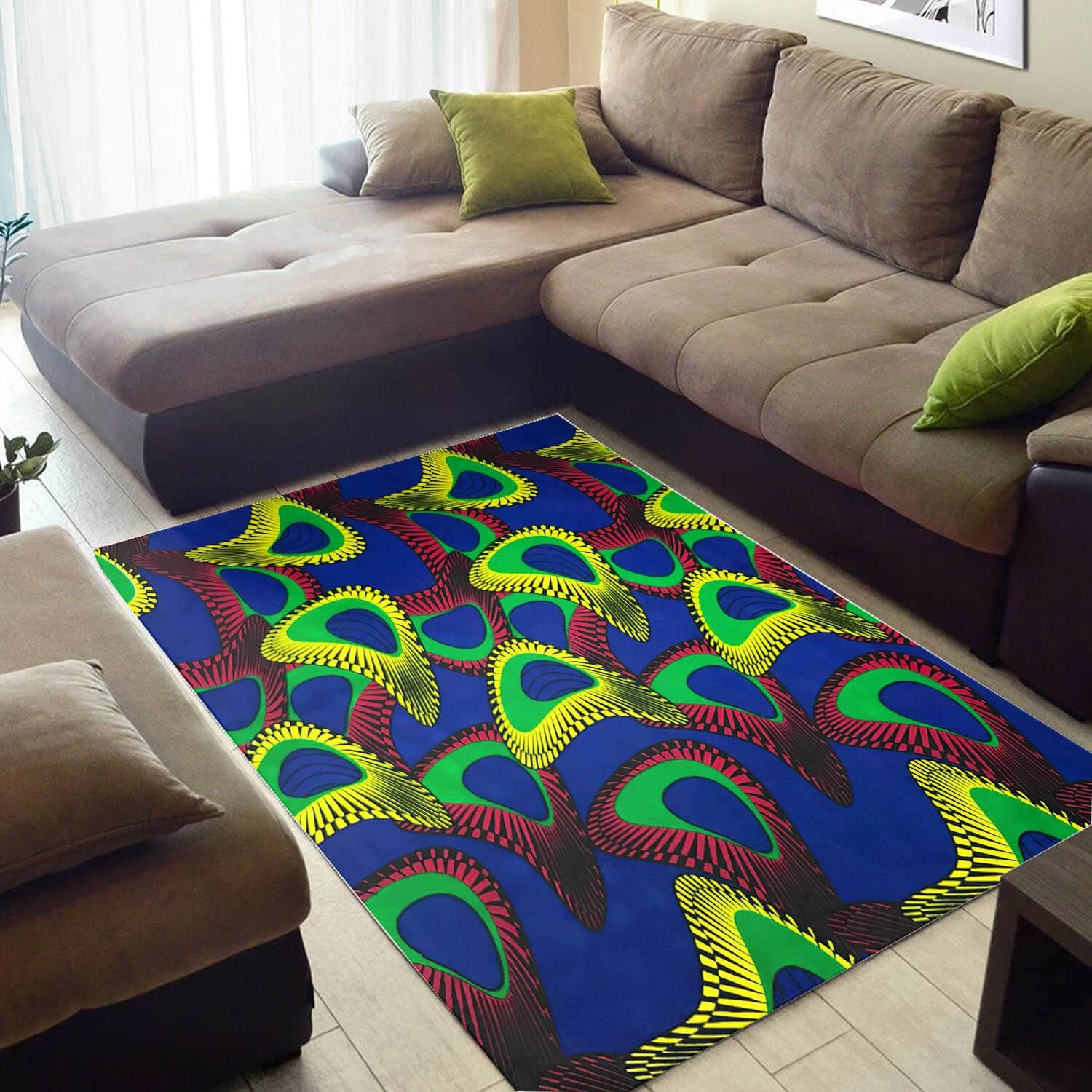 Nice African Attractive Afro American Afrocentric Art Style Carpet Inspired Living Room Rug