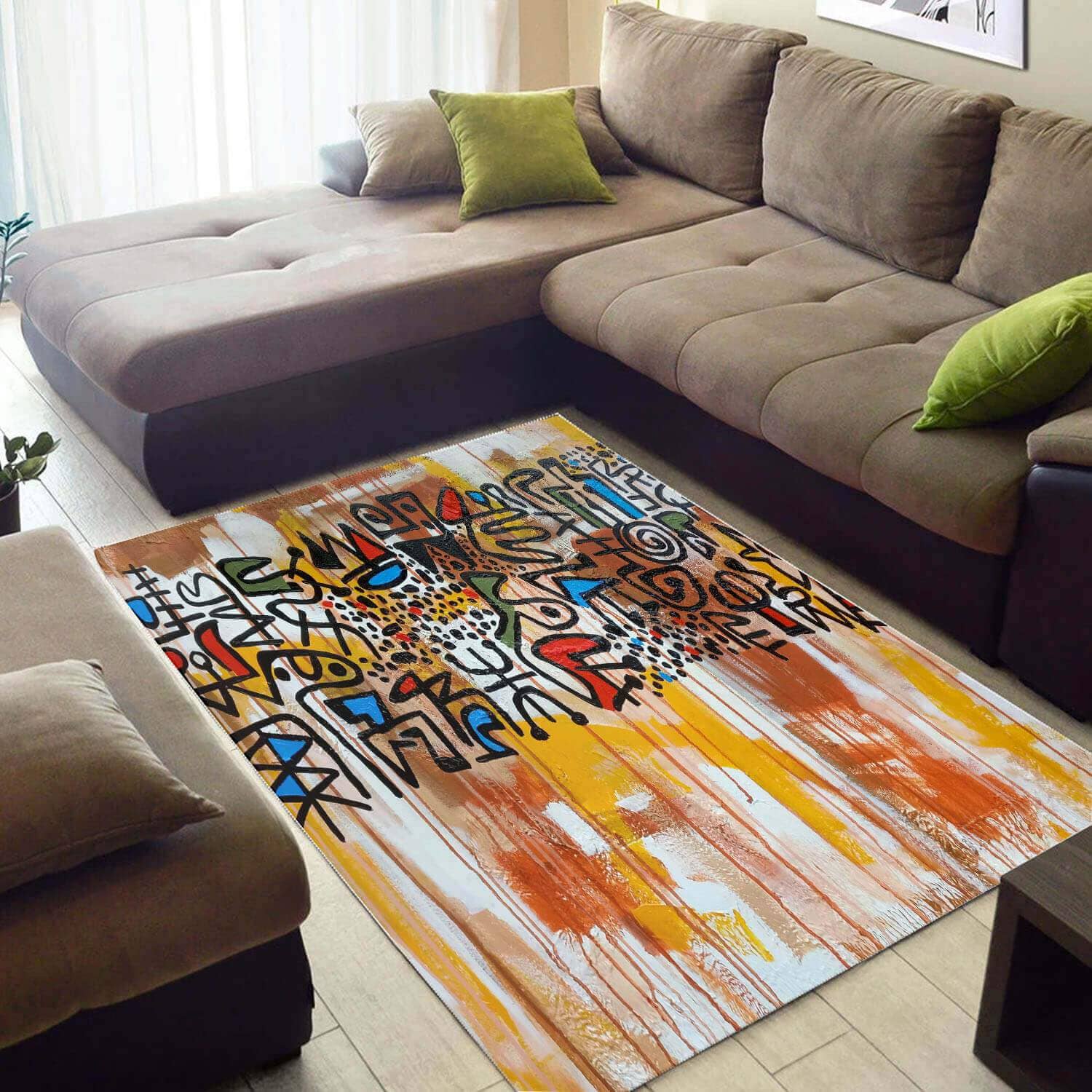 Nice African Attractive American Ethnic Seamless Pattern Themed Carpet Living Room Rug