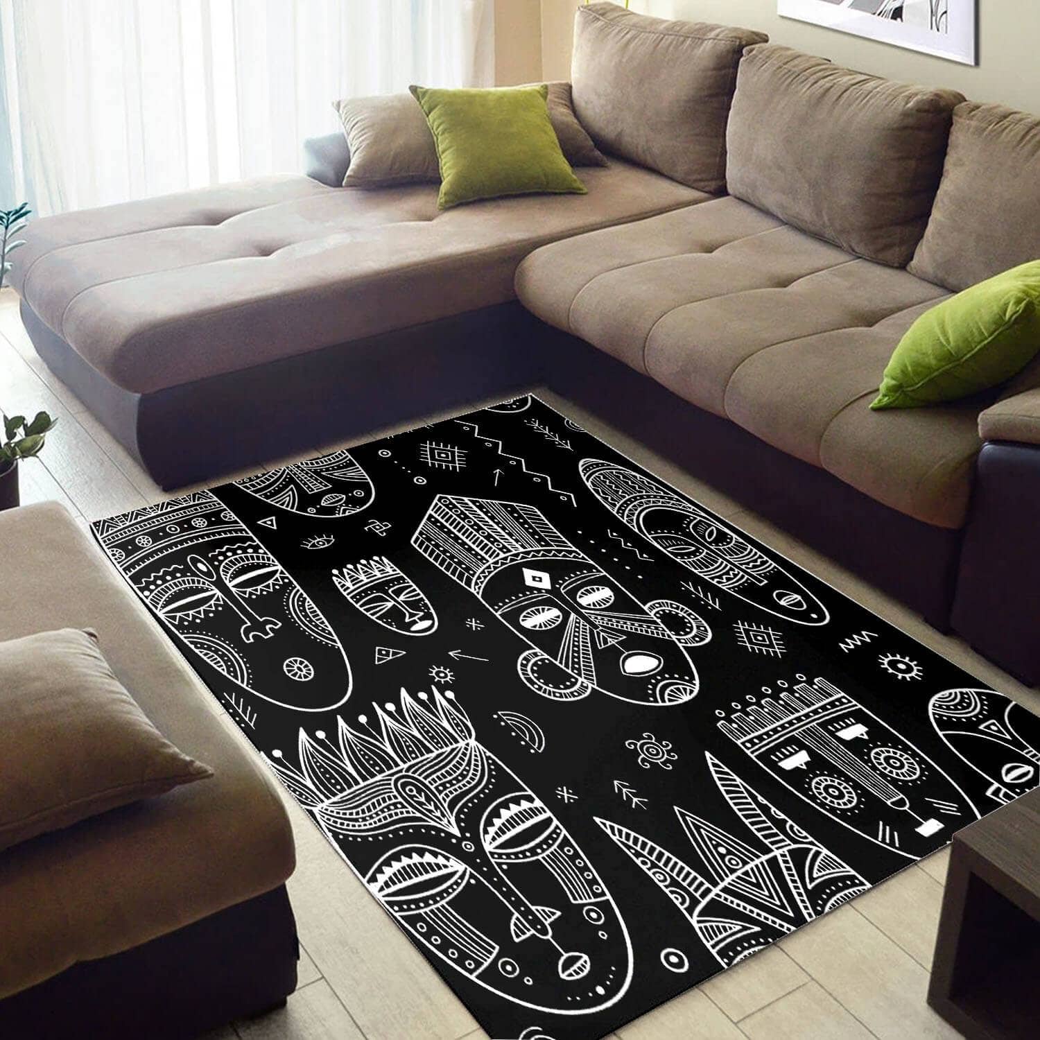 Nice African Awesome Afrocentric Art Themed Inspired Living Room Rug