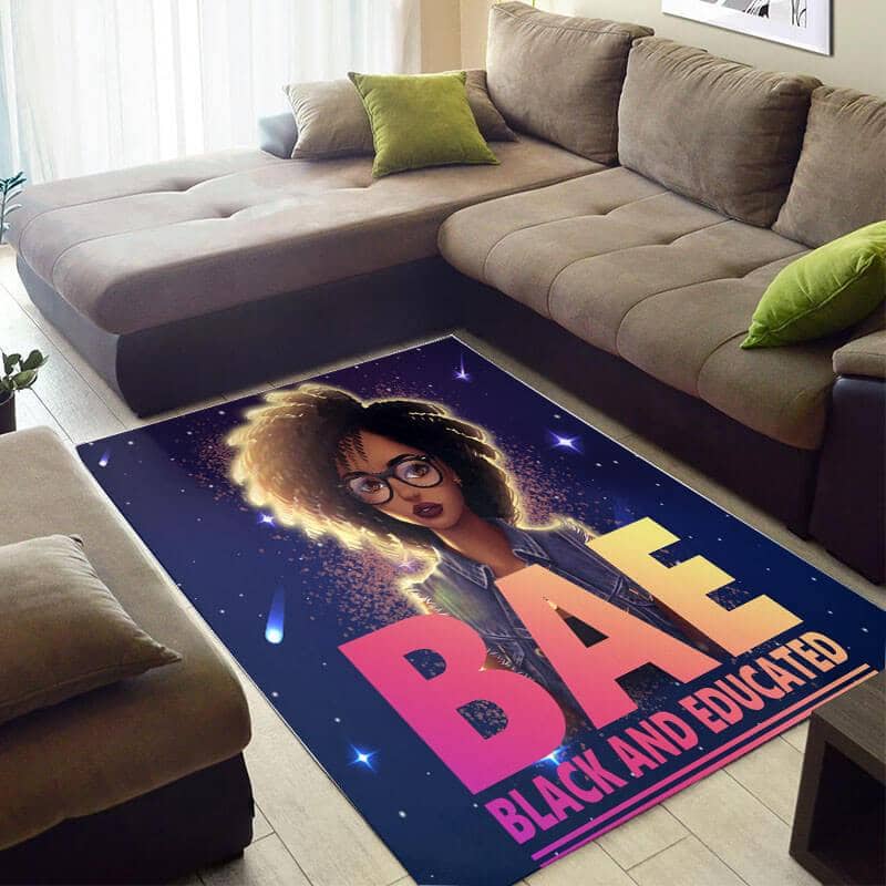 Nice African Cute Afro American Lady Bae Black And Educated Style Floor Room Rug