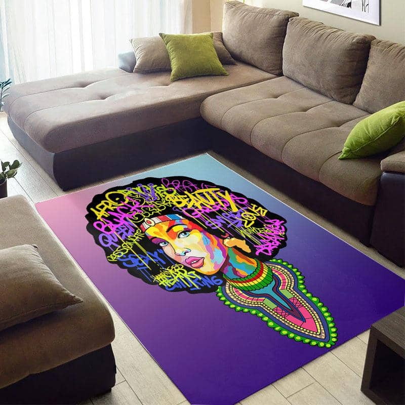 Nice African Cute Inspired Afro Woman Large Room Rug
