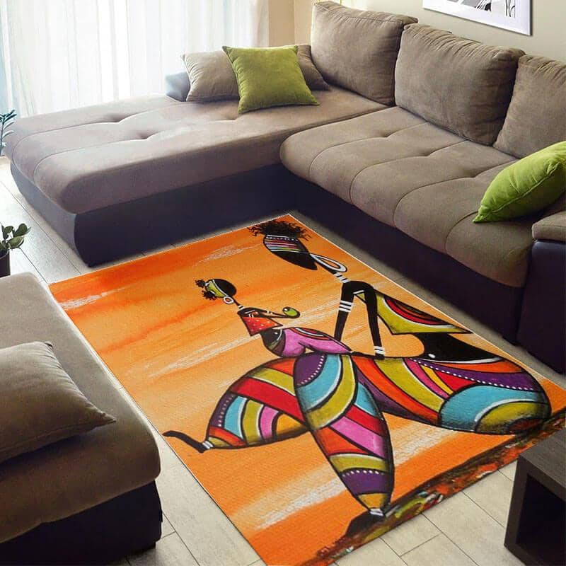 Nice African Fancy Inspired Black Queen Large Home Rug
