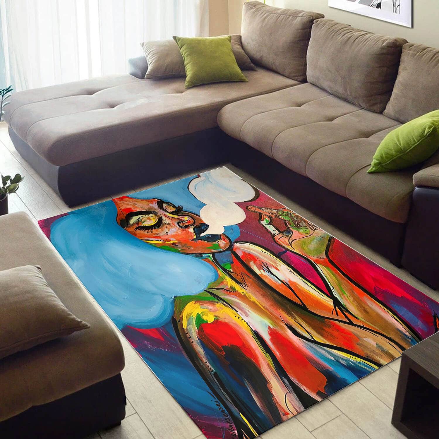 Nice African Fancy Themed Melanin Afro Girl Design Floor Style Rug