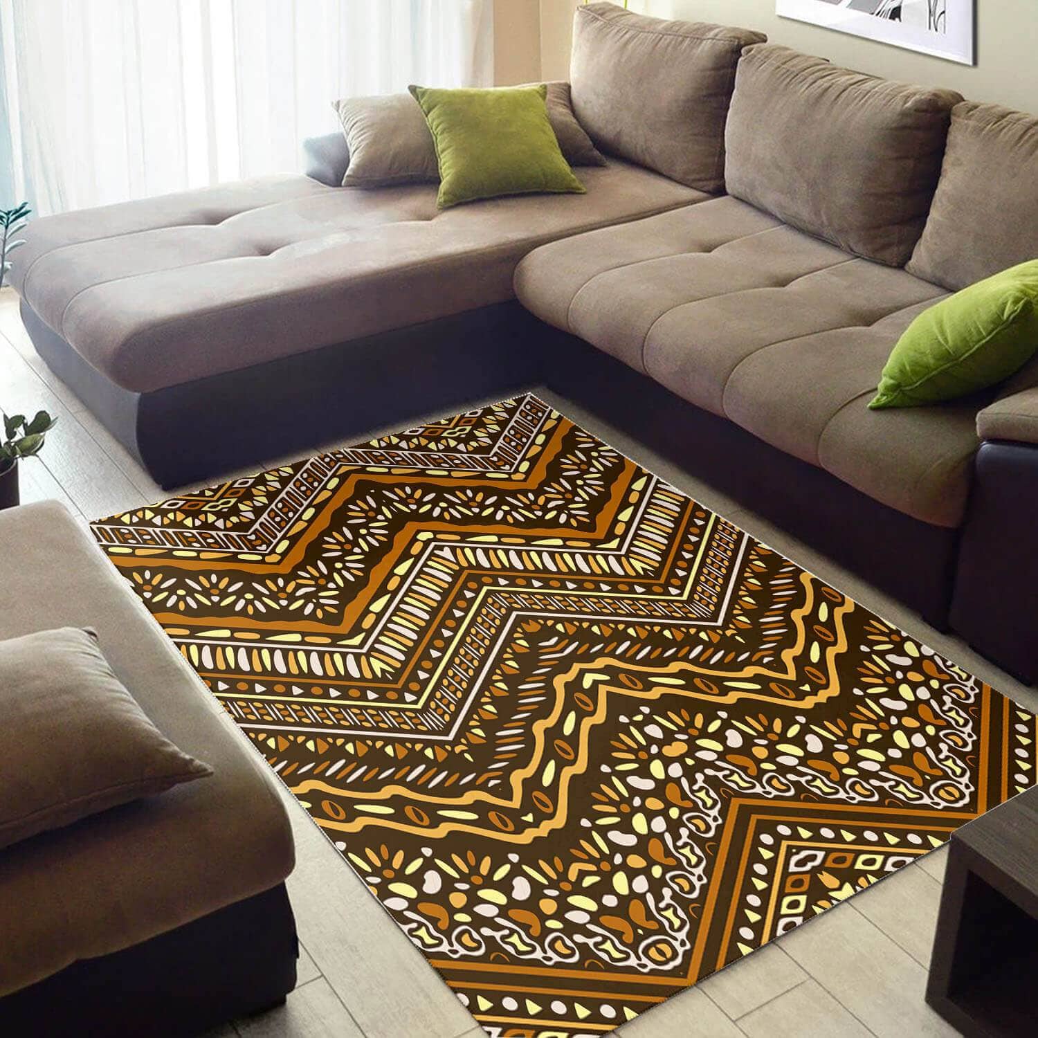 Nice African Holiday Afrocentric Art Style Area Room Rug