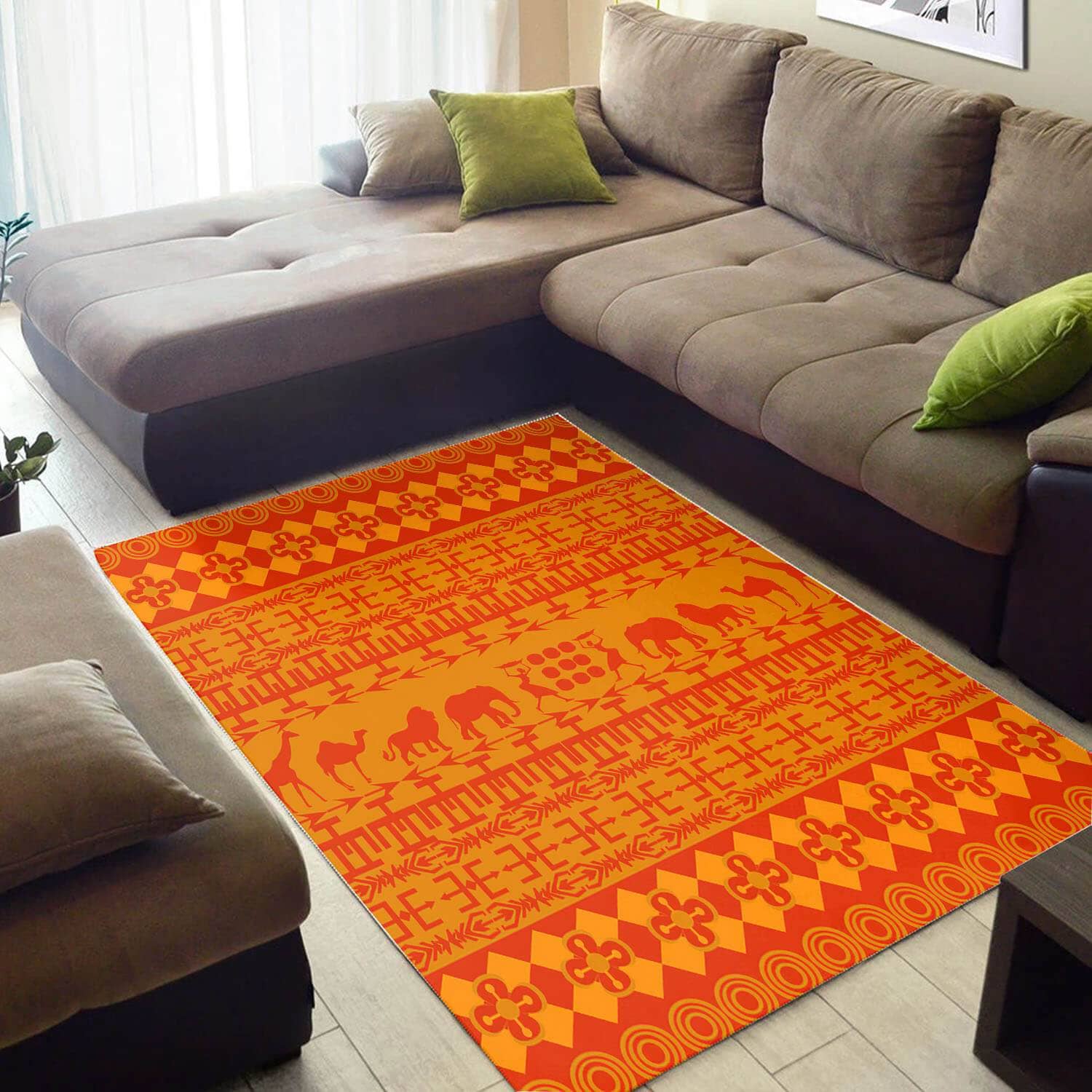 Nice African Style Amazing Seamless Pattern Large Room Rug