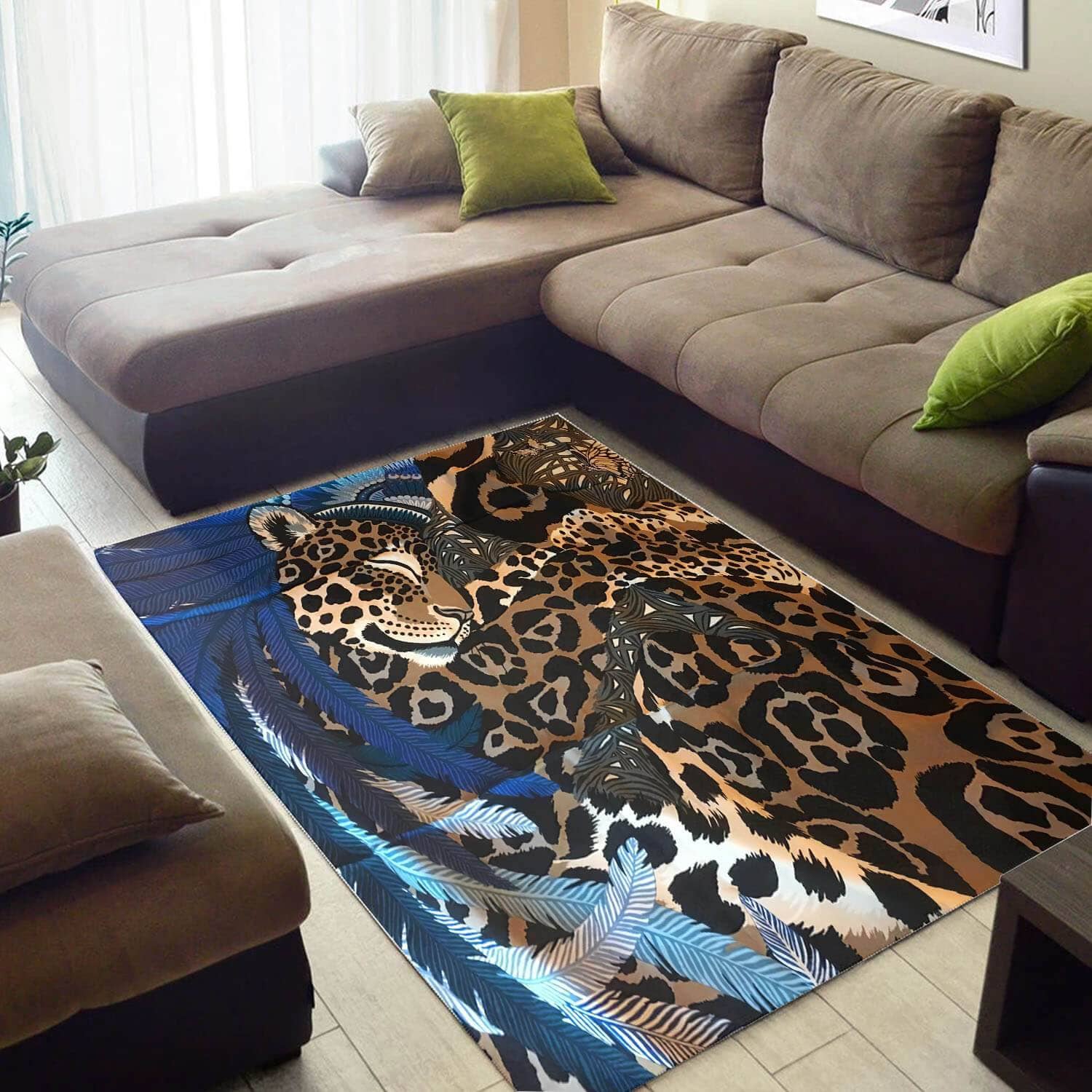 Nice African Style Attractive Natural Hair Animals Large Living Room Rug
