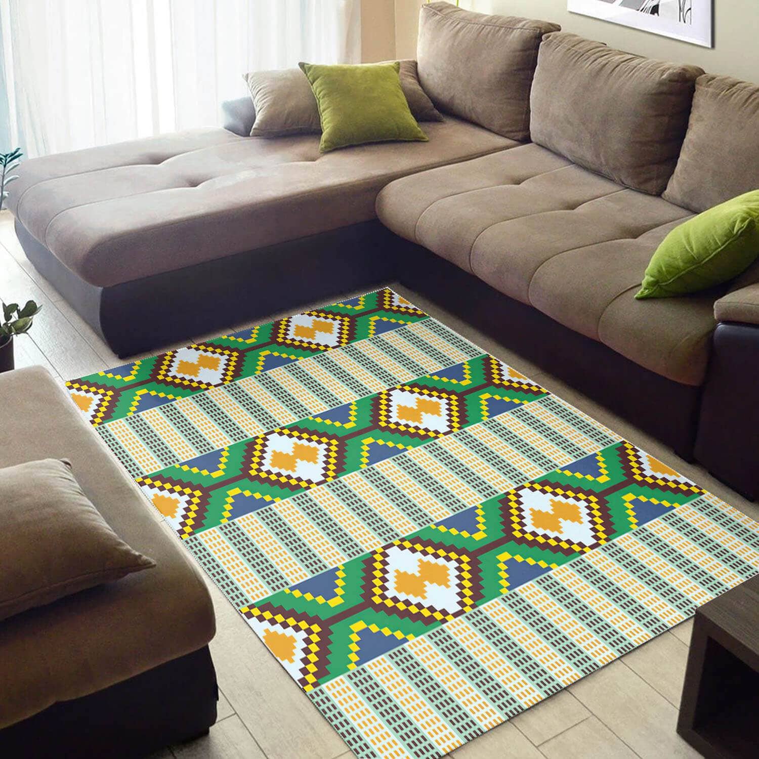 Nice African Style Colorful Afro American Afrocentric Art Large Themed Home Rug
